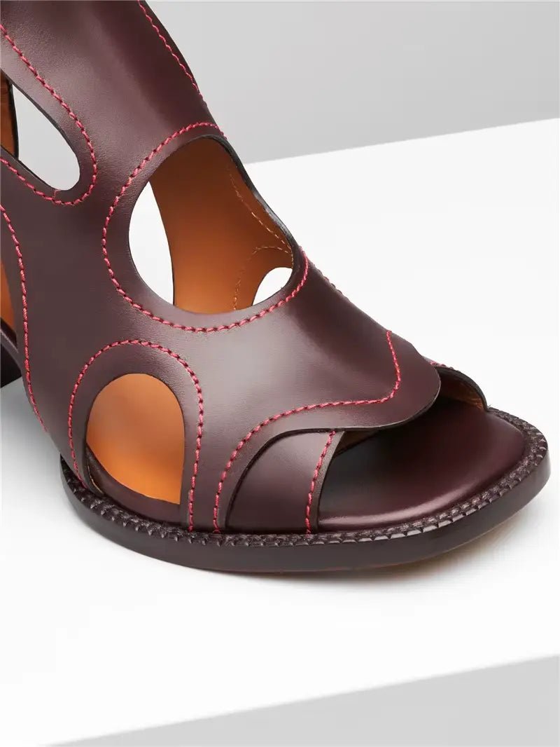 Sandales talons hauts cuir véritable femme – vue avant