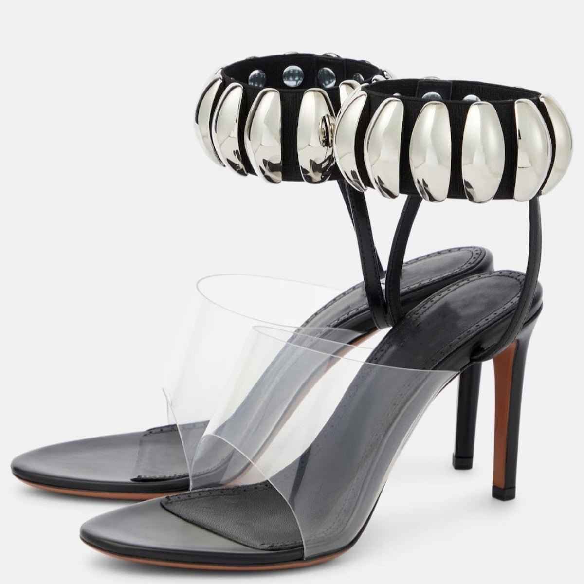 Sandales Romaines Talons Hauts – Brides Transparentes & Boucle Dorée